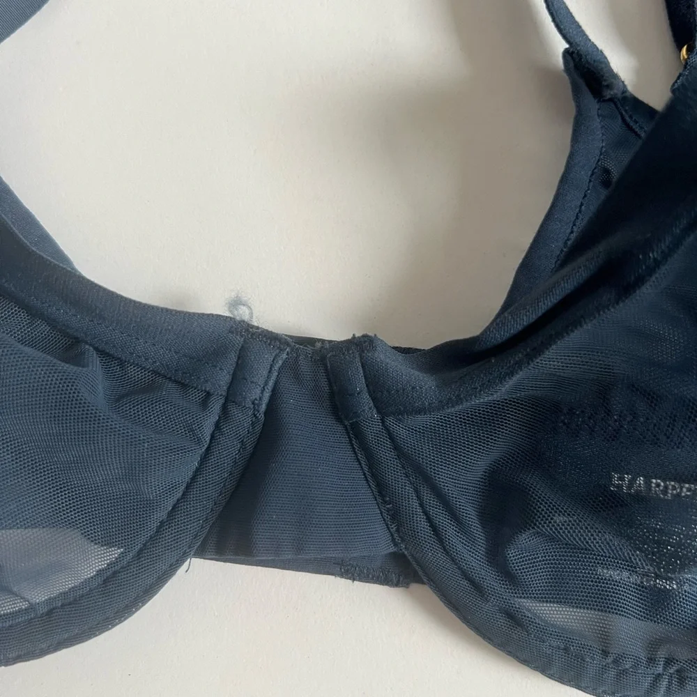 Harper Wilde luxe sheer bra, underwire, navy, size 32B - Picture 6 of 9
